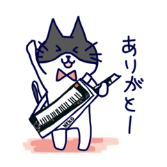 キーボードを弾く猫(鍵盤