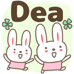 Cute rabbit stickers name, Dea
